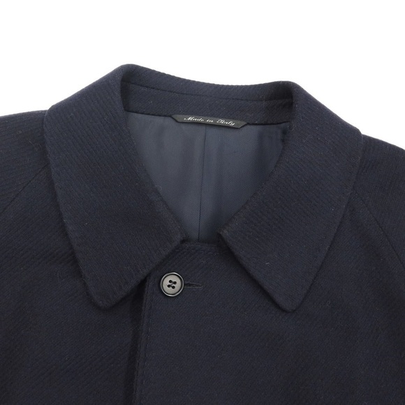 Canali Navy Blue Full Length Cashmere Wool Blend Overcoat Coat Sz50 US40R - Picture 3 of 16